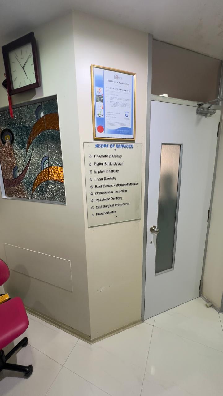 Scope of services board at the clinic